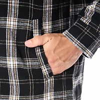 Smith's Workwear Men's Sherpa-Lined Hooded Shirt-Jacket with Inset