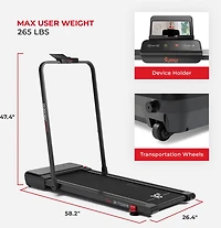 Sunny Health & Fitness Pacer Smart Compact Auto Incline Tread Pad