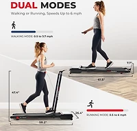 Sunny Health & Fitness Pacer Smart Compact Auto Incline Tread Pad