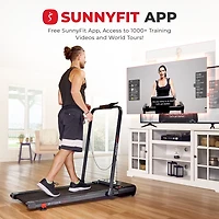 Sunny Health & Fitness Pacer Smart Compact Auto Incline Tread Pad