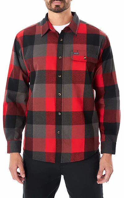 Smith's Workwear Men's Buffalo Flannel Button-Up Shirt