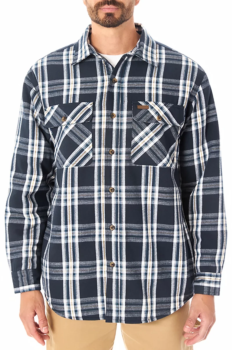 Smith's Workwear Men's Sherpa-Lined Flannel Shirt-Jacket