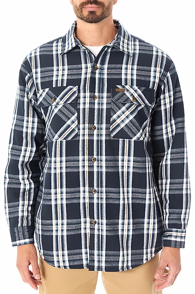 Smith's Workwear Men's Sherpa-Lined Flannel Shirt-Jacket