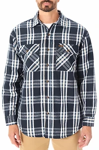 Smith's Workwear Men's Sherpa-Lined Flannel Shirt-Jacket