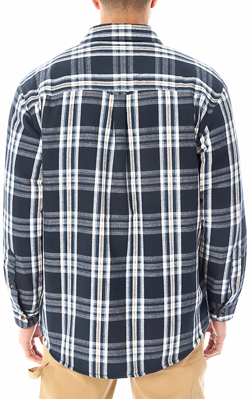 Smith's Workwear Men's Sherpa-Lined Flannel Shirt-Jacket