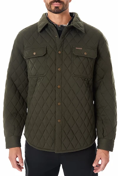 Smith's Workwear Men's Snap Closure Diamond Quilted Knit Shirt Jac