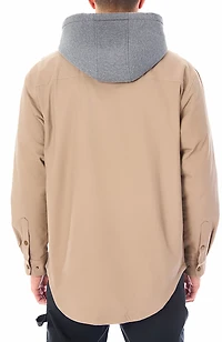 Smith's Workwear Men's Sherpa-Lined Hooded Stretch-Canvas Snap Shirt-Jacket