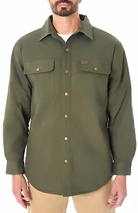 Smith's Workwear Men's Sherpa-Lined Canvas Snap Shirt-Jacket