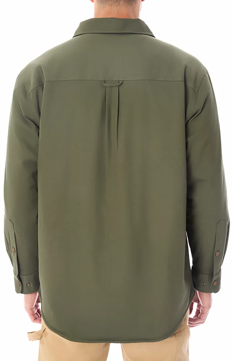 Smith's Workwear Men's Sherpa-Lined Canvas Snap Shirt-Jacket