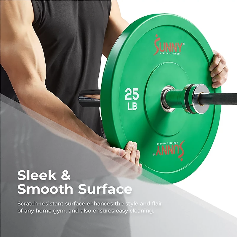 Sunny Health & Fitness Elite 2-Inch Rubber Olympic Weight Plate – Pair