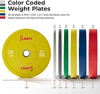 Sunny Health & Fitness Elite 2-Inch Rubber Olympic Weight Plate – Pair
