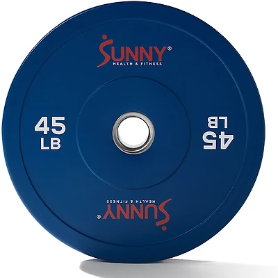 Sunny Health & Fitness Elite 2-Inch Rubber Olympic Bumper Weight Plate – Single