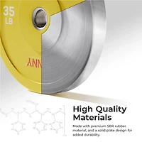 Sunny Health & Fitness Elite 2-Inch Rubber Olympic Bumper Weight Plate – Single