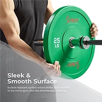 Sunny Health & Fitness Elite 2-Inch Rubber Olympic Bumper Weight Plate – Single