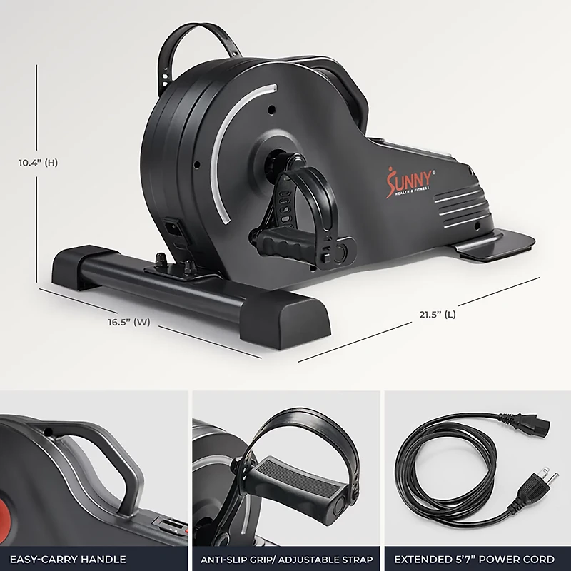 Sunny Health & Fitness Motorized Smart Under Desk Mini Bike