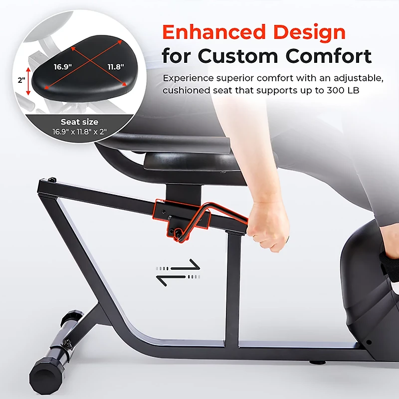 Sunny Health & Fitness Smart Magnetic Resistance Recumbent Bike