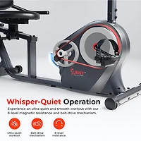 Sunny Health & Fitness Smart Magnetic Resistance Recumbent Bike