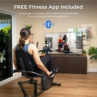 Sunny Health & Fitness Smart Magnetic Resistance Recumbent Bike