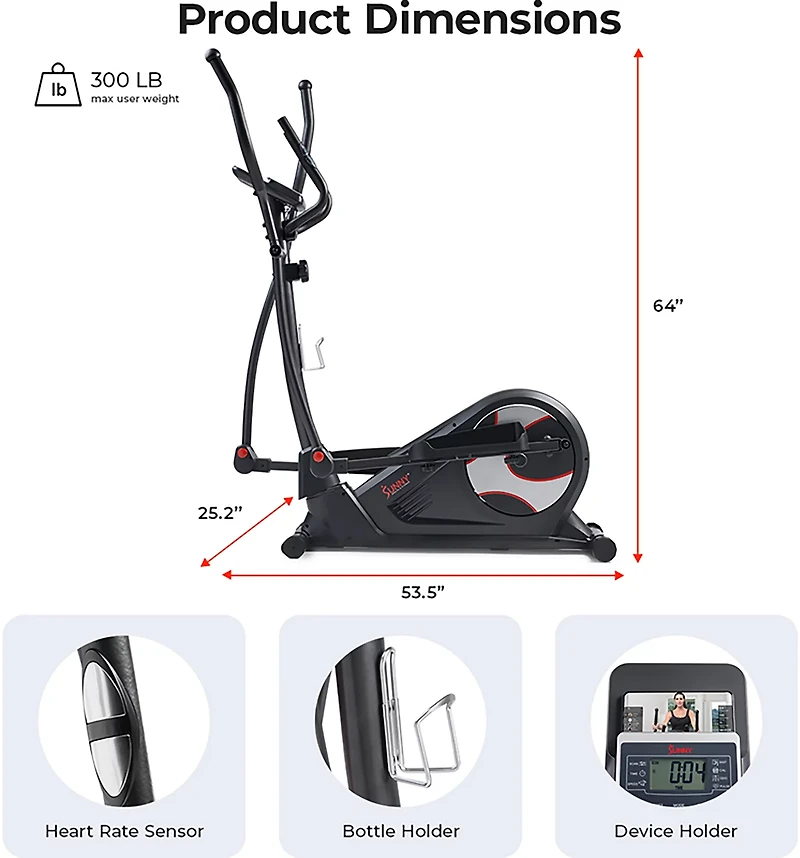 Sunny Health & Fitness Smart Elliptical Trainer