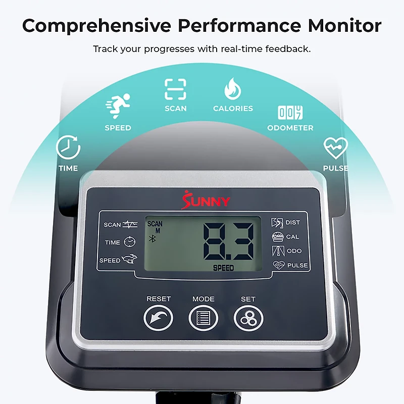 Sunny Health & Fitness Smart Elliptical Trainer