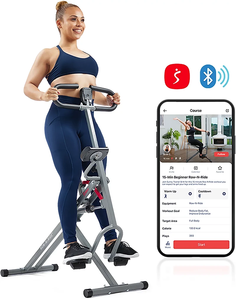 Sunny Health & Fitness Row-N-Ride Squat Assist Trainer