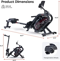 Sunny Health & Fitness Water Rowing Machine