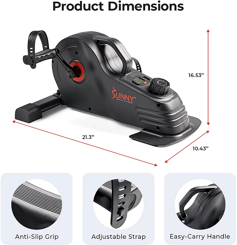 Sunny Health & Fitness Smart Under-Desk Pedal Exerciser