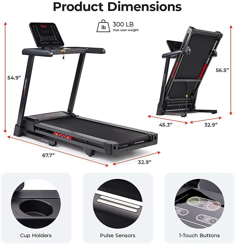 Sunny Health & Fitness Elite Smart Auto Incline Treadmill