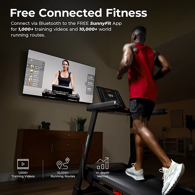 Sunny Health & Fitness Elite Smart Auto Incline Treadmill
