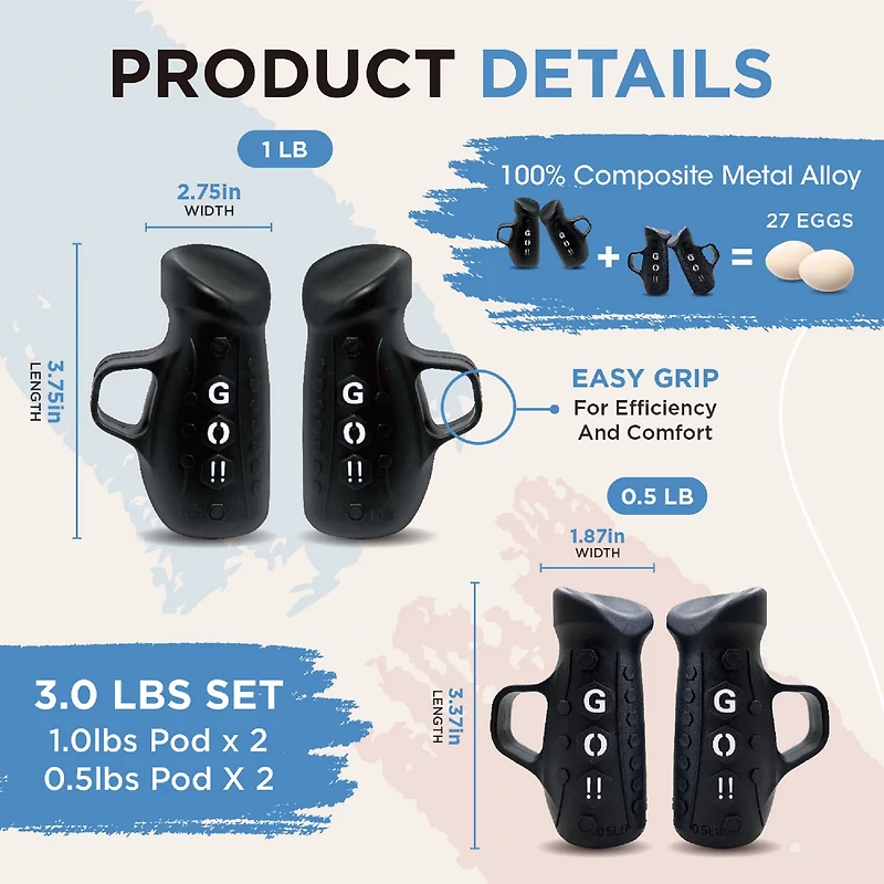 Egg Weights Go Pods 3-lb Set