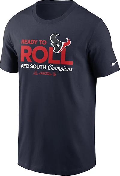 Nike Men's Houston Texans 2024 AFC South Division Champions Trophy Collection Locker Room Short Sleeve Tee