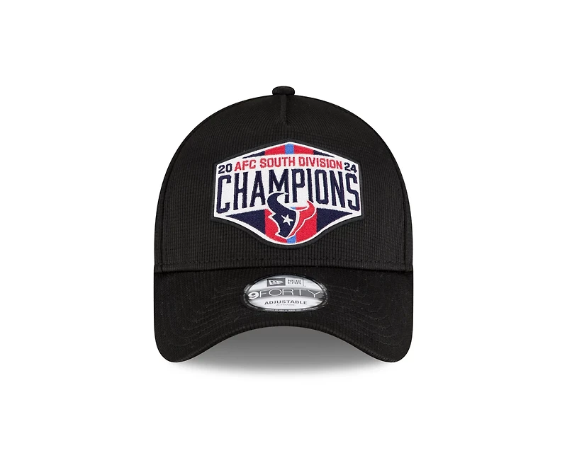 New Era Men's Houston Texans 2024 AFC South Division Champions Locker Room 9FORTY A-Frame Snapback