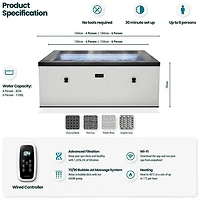Wave Garda 6 ft Square Hot Tub