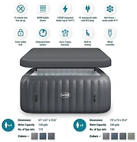 Wave Pacific 6 ft Square Inflatable Hot Tub