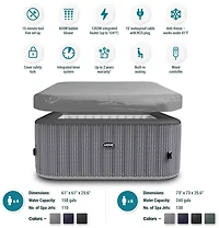 Wave Pacific 6 ft Square Inflatable Hot Tub