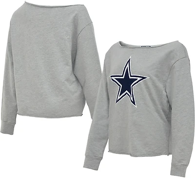 Lauren James Women's Dallas Cowboys Off-Shoulder Sweat Long Sleeve Top