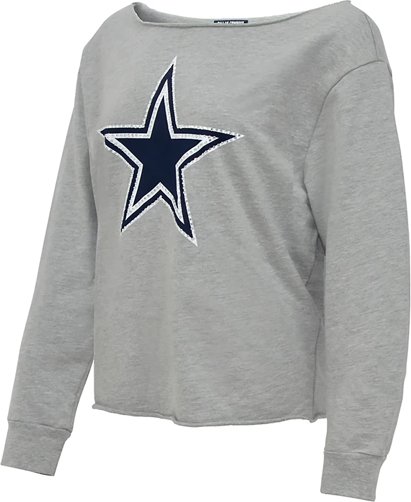 Lauren James Women's Dallas Cowboys Off-Shoulder Sweat Long Sleeve Top