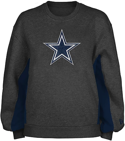 New Era Women's Dallas Cowboys Logo Crew Balloon Sleeve Sweatshirt