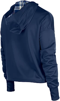 New Era Women's Dallas Cowboys 1/4 Zip Cropped Plaid Hooded Pullover