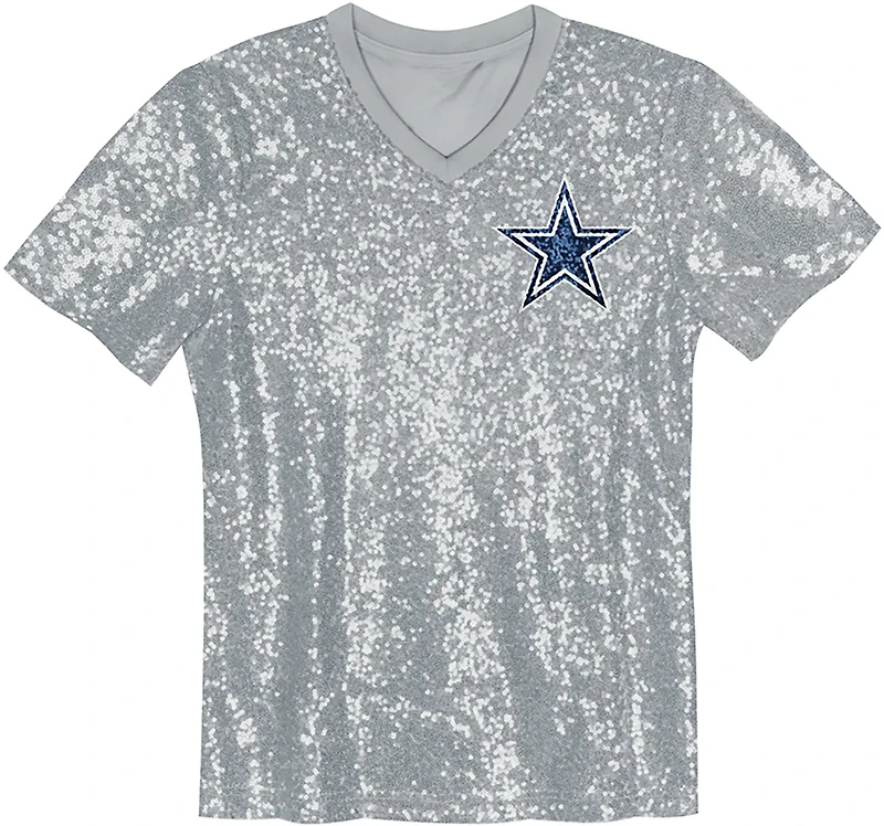 Outerstuff Women's Dallas Cowboys Lamb Sequin Shirt