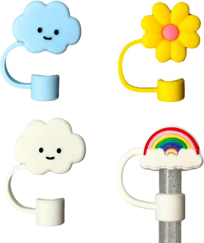 CharCharms Cute Animal Straw Topper Set