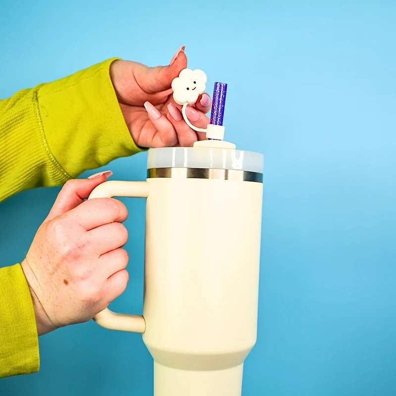 CharCharms Cute Animal Straw Topper Set