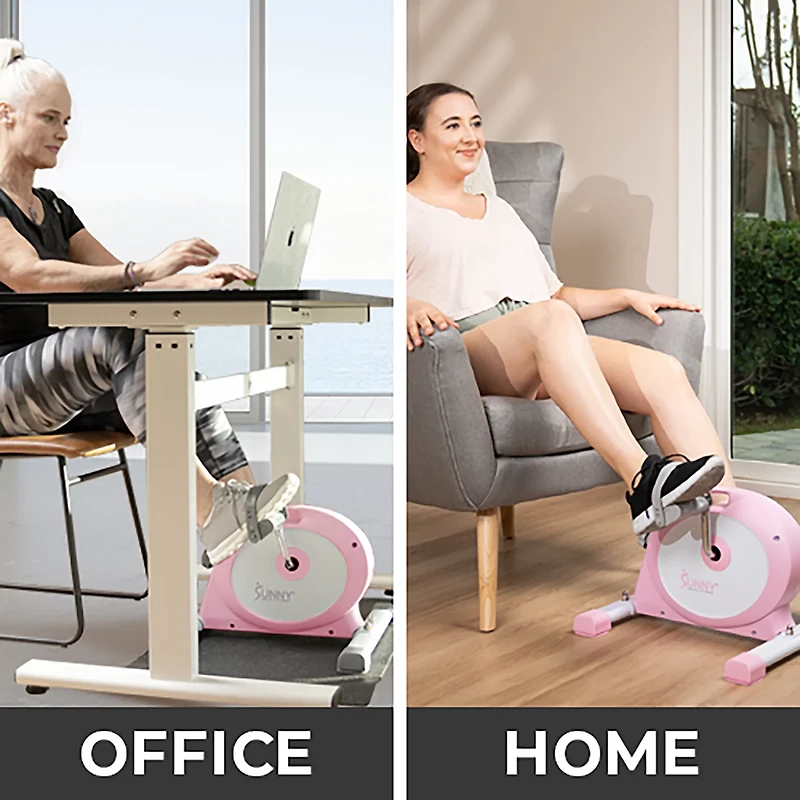 Sunny Health & Fitness 2-in-1 Under Desk Smart Mini Exercise Bike