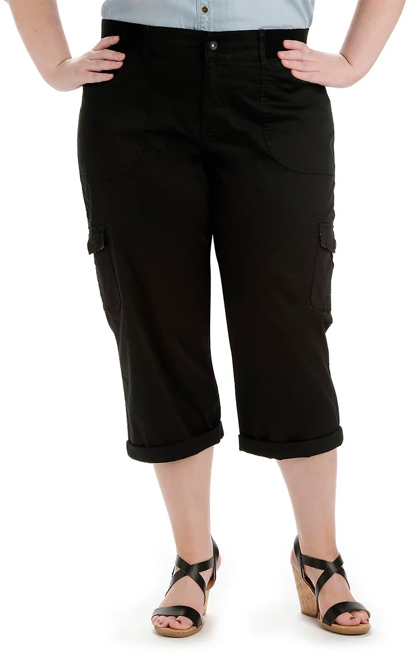 Lee Women's Austyn Knit Waist Cargo Plus Capri Pants