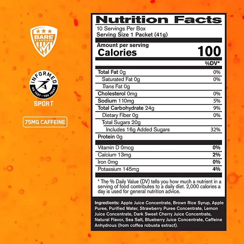 Bare Performance Nutrition Go Gel Caffeinated Mixed