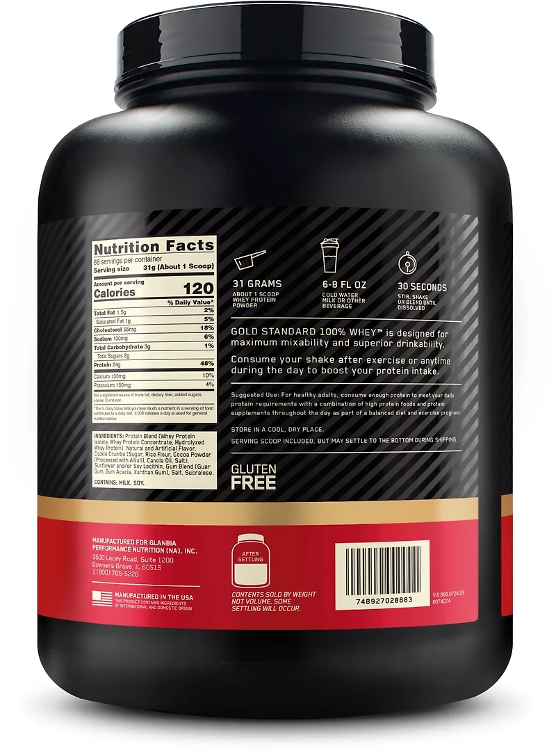Optimum Nutrition 5 lb Gold Standard 100 Percent Whey Protein - 73 servings