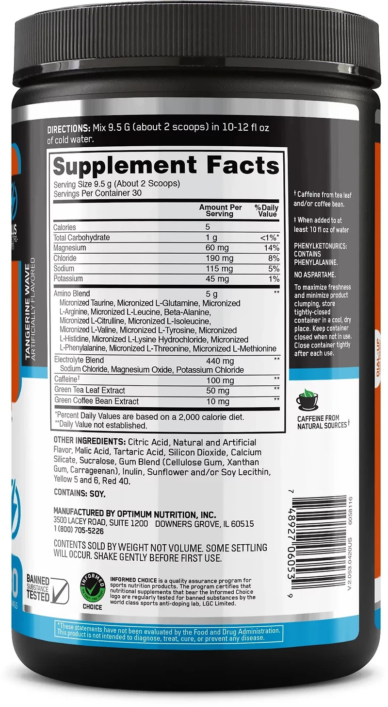 Optimum Nutrition Amino Energy and Electrolytes Pre Workout