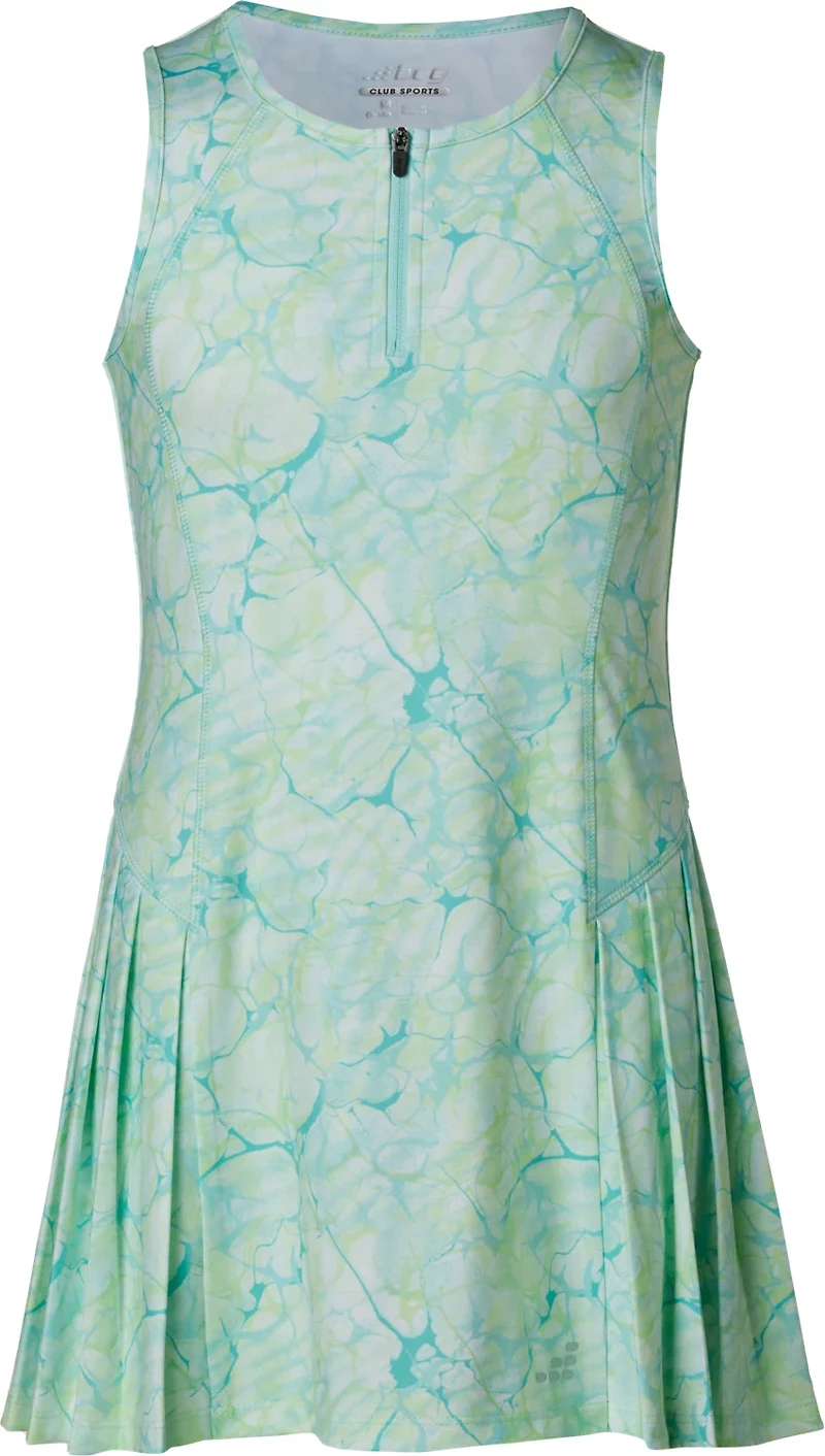 BCG Girls' Tennis Pleated Printed 1/4-Zip Dress