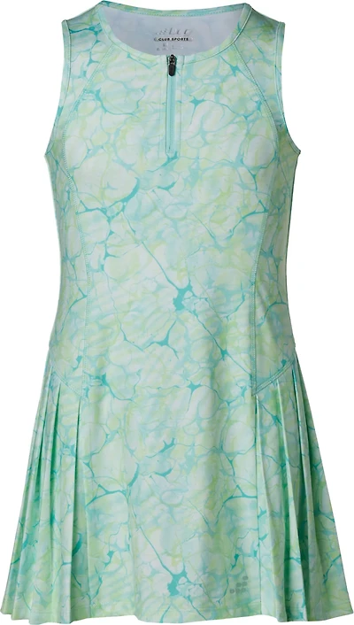 BCG Girls' Tennis Pleated Printed 1/4-Zip Dress