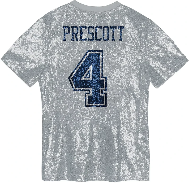 Outerstuff Women's Dallas Cowboys Prescott Sequin Shirt